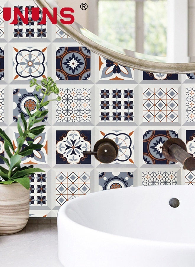 UNUNS 40CMx10M Boho Wallpaper,Self-Adhesive Peel and Stick Wall Stickers,Tile Waterproof Oil Proof Removable wallpaper for Bathroom & Kitchen Backsplash,Silver - Image 3